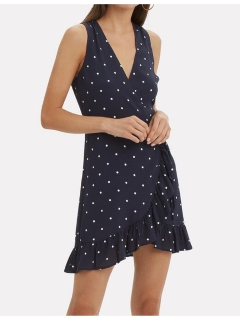 Rails Madison Navy Polka Dot Wrap Dress - Classic Sleeveless Summer Style